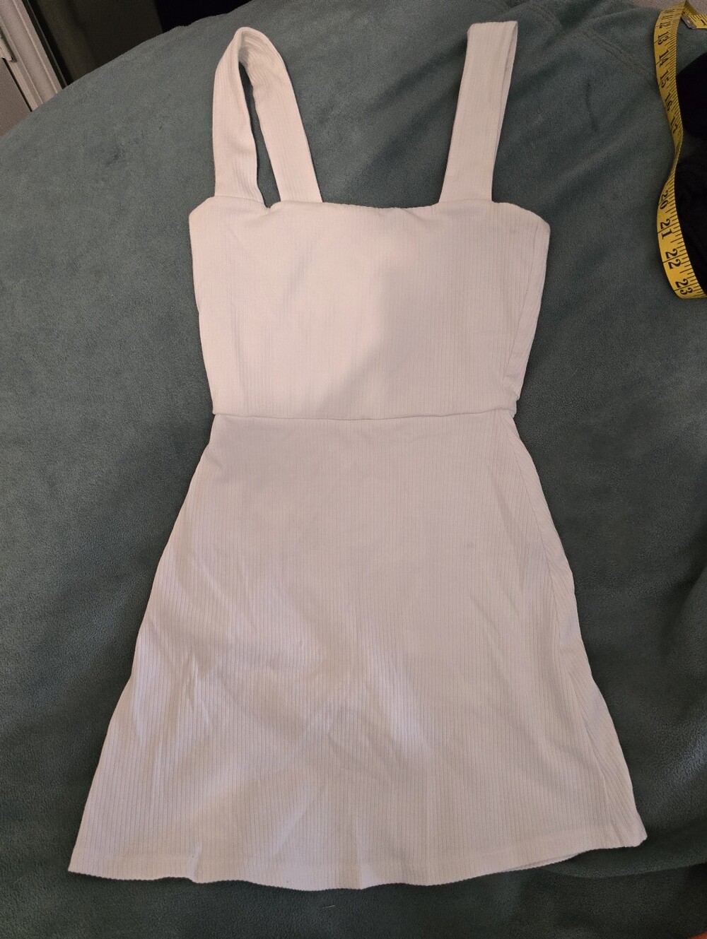 PINK Victoria's Secret White Ribbed Square-Neck Mini Dress
